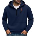 thumbnail image 1 of Xzbqbs Men's Fashion Hoodies & Sweatshirts Quarter-Zip Tactical Hooded Pullover Causal Long Sleeve Lightweight Sweatshirt with Pocket, 1 of 7