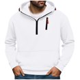 thumbnail image 1 of Xzbqbs Men's Fashion Hoodies & Sweatshirts Quarter-Zip Tactical Hooded Pullover Causal Long Sleeve Lightweight Sweatshirt with Pocket, 1 of 7