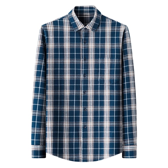 Xzbqbs Men's Flannel Shirts Casual Button Down Plaid Shirt Long Sleeve Shacket Fashion Lightweight Shirts for Men with Pocket