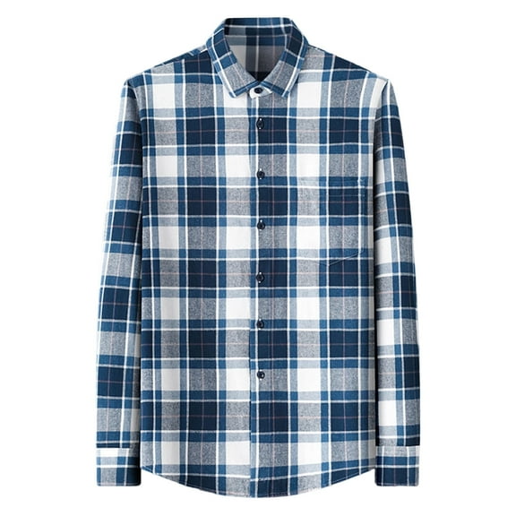 Xzbqbs Men's Flannel Shirts Casual Button Down Plaid Shirt Long Sleeve Shacket Fashion Lightweight Shirts for Men with Pocket
