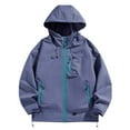 thumbnail image 1 of Xzbqbs Men's Hooded Jacket Casual Waterproof Lightweight Rain Jacket Fashion Insulated Outdoor Raincoat Softshell Jacket for Men, 1 of 7