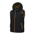 thumbnail image 1 of Xzbqbs Men's Hooded Puffer Jacket Sleeveless Zip Up Padded Vest Jackets Coat Quilted Gilet Winter Warm Thickened Down Jacket, 1 of 7