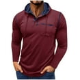 thumbnail image 1 of Xzbqbs Men's Hoodie Shirts Long Sleeve Button Down Casual Slim Fit Pullover Fashion Lightweight Soild Color Shirts with Pocket, 1 of 7