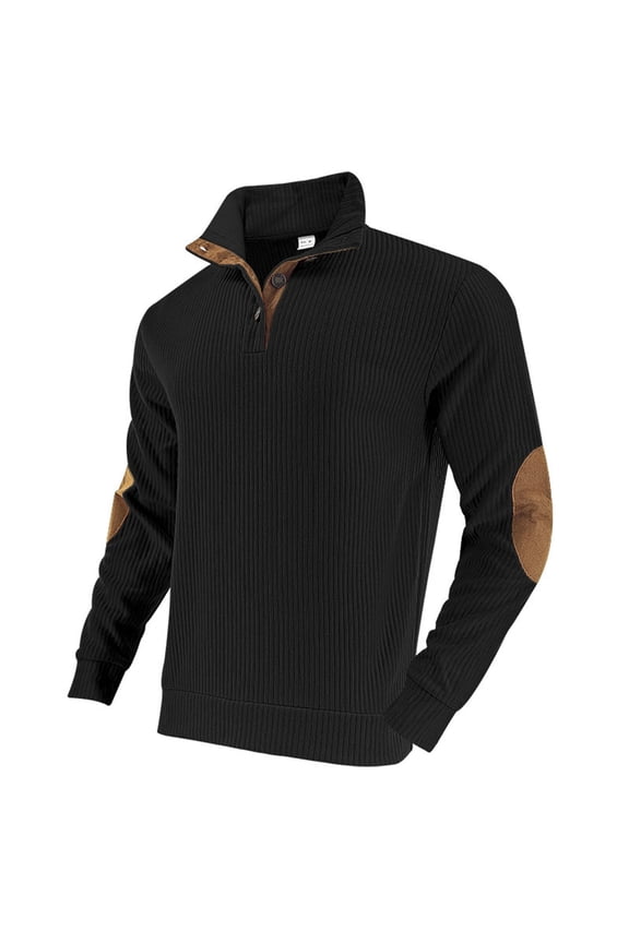 Men's Long Sleeve Button Down Shirts Casual Stand Collar Shirts Classic Fit Lightweight Solid Color Pullover Tee Shirts