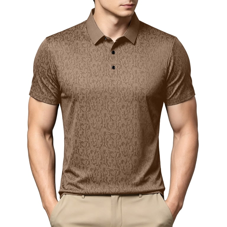 Xzbqbs Men's Printed Polo Shirt Short Sleeve Thin Breathable