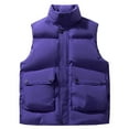 thumbnail image 1 of Xzbqbs Men's Puffer Jacket Casual Windbreaker Windproof Full Zip Fashion Winter Coat Warm Thickened Sleeveless Outwear Down Jacket, 1 of 4