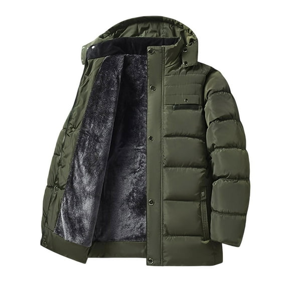Xzbqbs Men's Puffer Jacket Waterproof Winter Parka Jacket Warm Thicken Ski Coat Sherpa Lined Thermal Quilted Jackets with Hood