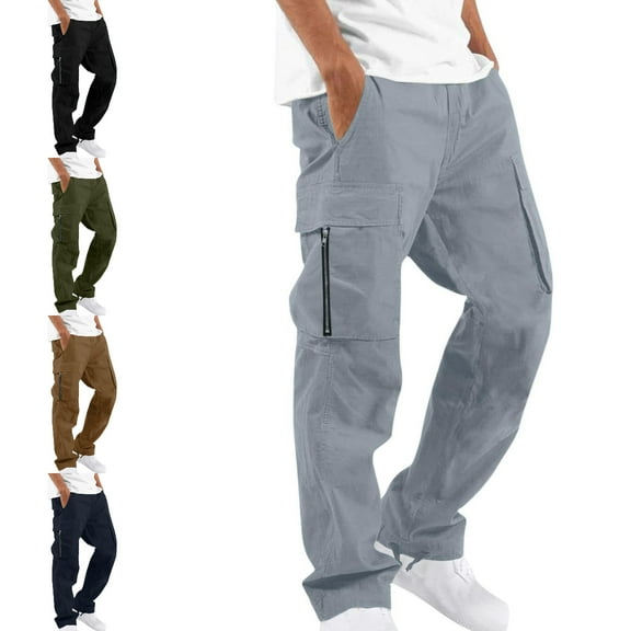 Xzbqbs Men's Quick Dry Tactical Pants Casual Water Resistant Outdoor Tapered Pants Lightweight Stretch Cargo Work Hiking Pants