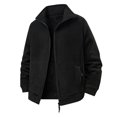 thumbnail image 1 of Xzbqbs Men's Soft Polar Fleece Jacket Lightweight Full Zip Jackets Casual Outdoor Warm Jackets Coats Thickened Coat with Pockets, 1 of 6
