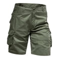thumbnail image 1 of Xzbqbs Men's Straight Cargo Shorts Loose Multi Pocket 5 Inch Summer Bottoms Solid Color Fashion Casual Utility Trousers with Pockets, 1 of 5