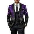 thumbnail image 1 of Xzbqbs Men's Stylish Gradient Sparkle Blazers Luxurious Sequin Slim Fit Long Sleeve Suit Jacket Sport Coats for Wedding Disco Party, 1 of 5
