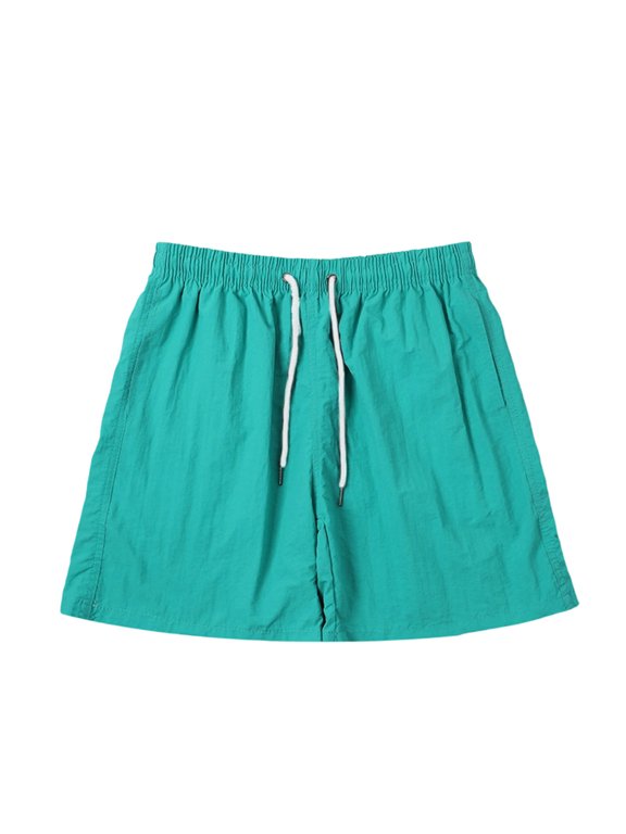 Men's Swim Trunks Multi Pocket Mesh Lined Waterproof Quick Dry Summer Bottoms Solid Color Lightweight Breathable Beach Trousers with Pockets