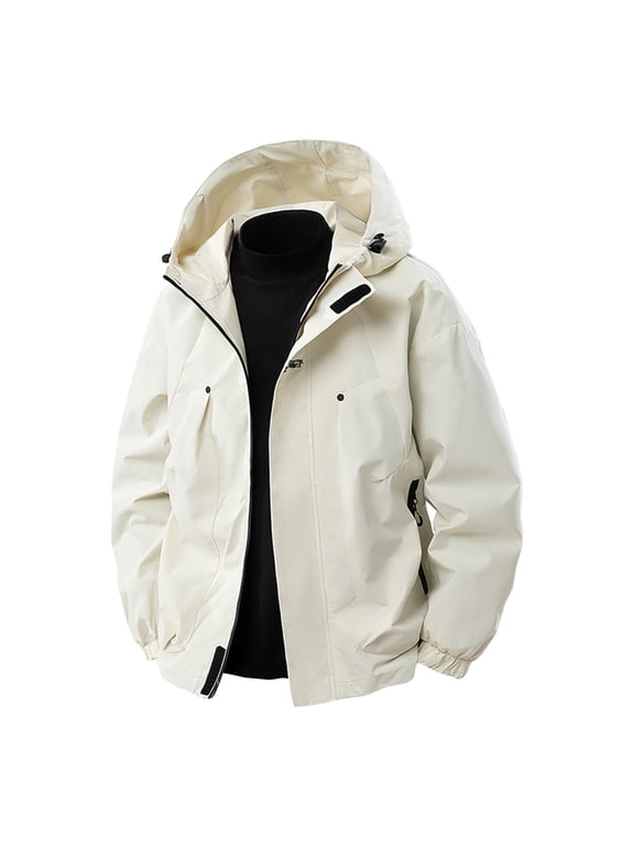 Men's Tactical Jackets Casual Lightweight Full-Zip Solid Color Sport Coats Lightweight Workout Running Jacket with Pockets
