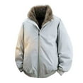 thumbnail image 1 of Xzbqbs Men's Thicken Thermal Winter Jacket Faux Fur Lined Full Zip Up Bomber Jacket with Pockets Fuzzy Fleece Lined Jackets for Men, 1 of 9