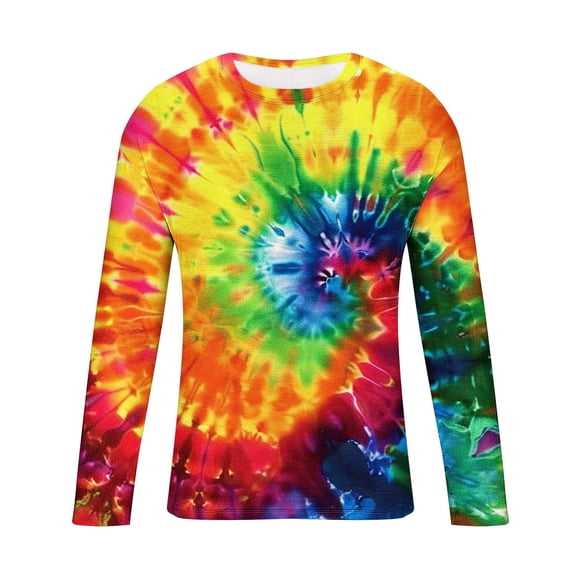 Xzbqbs Men's Tie Dye Sun Protection Shirts UPF 50+ UV Long Sleeve Rash Guard Shirt Fishing Running Swimming Shirts for Men