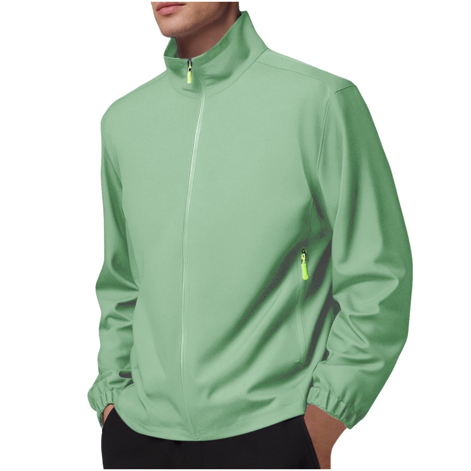 Xzbqbs Men's Track Jackets Casual Lightweight Full-Zip Solid Color Coats  Workout Running Athletic Active Jacket With Pockets - Walmart.com, image size:1600x1600
