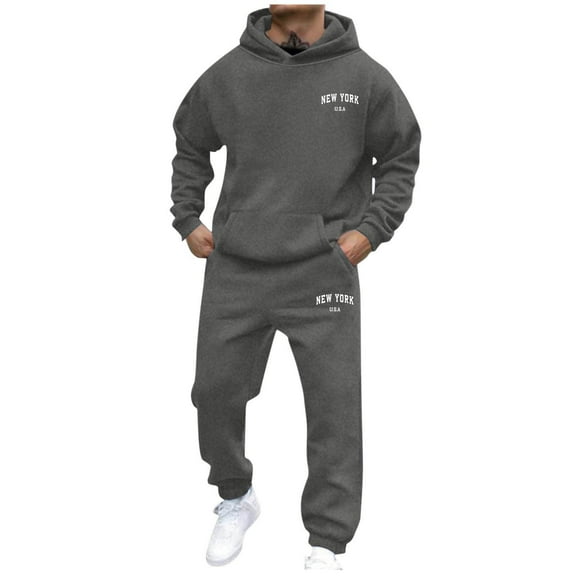 Xzbqbs Men's Tracksuit 2 Piece Hoodies Casual Printted Jogging Hoodie Suits for Men Jogging Sweatshirts Athletic Sweatsuits Sets