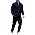 thumbnail image 1 of Xzbqbs Men's Tracksuit 2 Piece Outfits Polo Quarter Zip Pullover and Jogging Sweatpants Sweatsuits for Men Athletic Sweat Suit Sets, 1 of 4