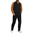 thumbnail image 1 of Xzbqbs Men's Tracksuit 2 Piece Set Waffle Texture Quarter Zip Pullover Sweatshirt and Sweatpants Athletic Running Sweatsuits, 1 of 1