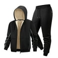 thumbnail image 1 of Xzbqbs Men's Tracksuit Fleece Lined Warm Sets for Men 2 Piece Winter Tracksuit Full Zip Jacket and Cuffed Sweatpants Sweatsuits, 1 of 9
