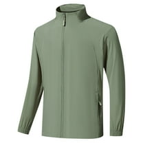 Xzbqbs Men's UPF 50  Sun Protection Shirt Long Sleeve Full Zip Lightweight Shirts Solid Fishing Outdoor Shirts with Zipper Pocket