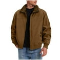thumbnail image 1 of Xzbqbs Men's Washed Cotton Workwear Jacket Sherpa Lined Utility Jacket Thick Warm Winter Jacket Zip Up Fleece Lined Long Sleeve Coat, 1 of 7