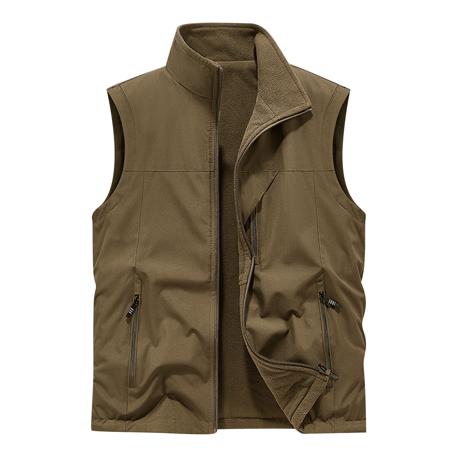 Xzbqbs Men's Windproof Lightweight Golf Vest Outerwear with Pockets Softshell Sleeveless Jacket for Running Hiking Sports Workout