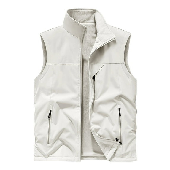 Xzbqbs Men's Windproof Lightweight Golf Vest Outerwear with Pockets Softshell Sleeveless Jacket for Running Hiking Sports Workout
