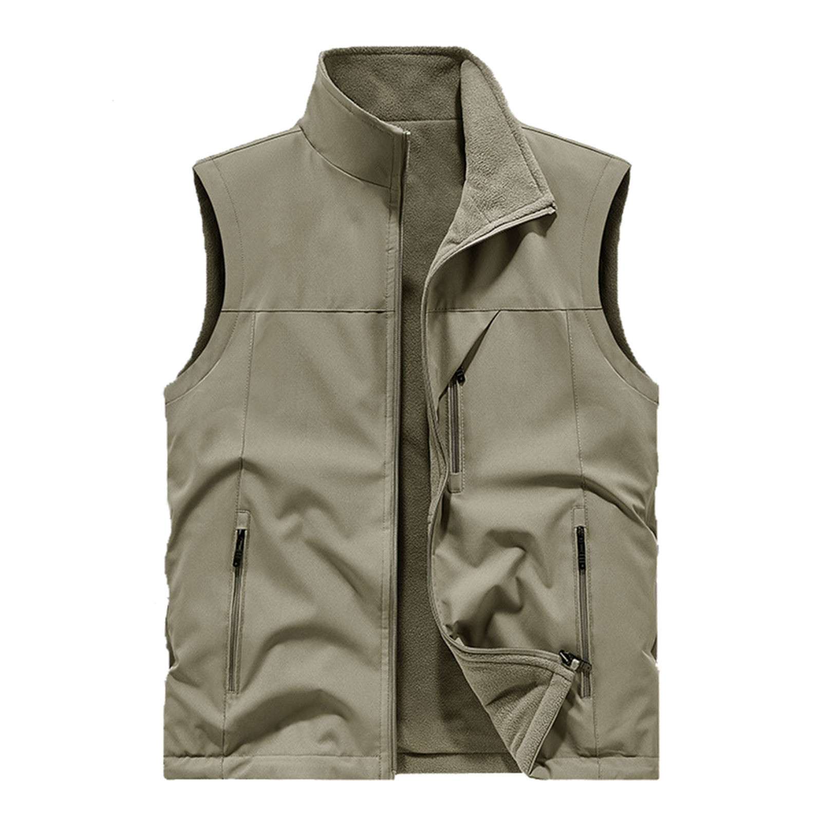 Xzbqbs Men's Windproof Lightweight Golf Vest Outerwear with Pockets Softshell Sleeveless Jacket for Running Hiking Sports Workout