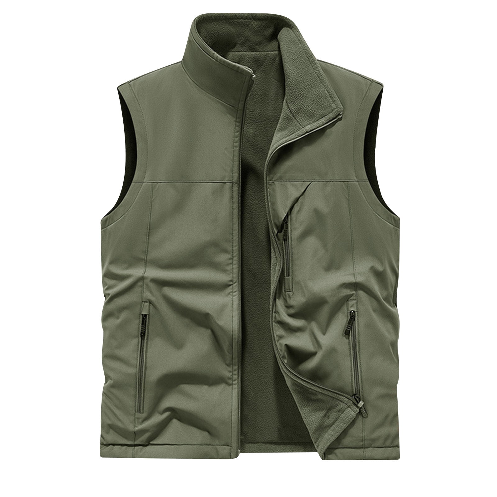 Xzbqbs Men's Windproof Lightweight Golf Vest Outerwear with Pockets Softshell Sleeveless Jacket for Running Hiking Sports Workout