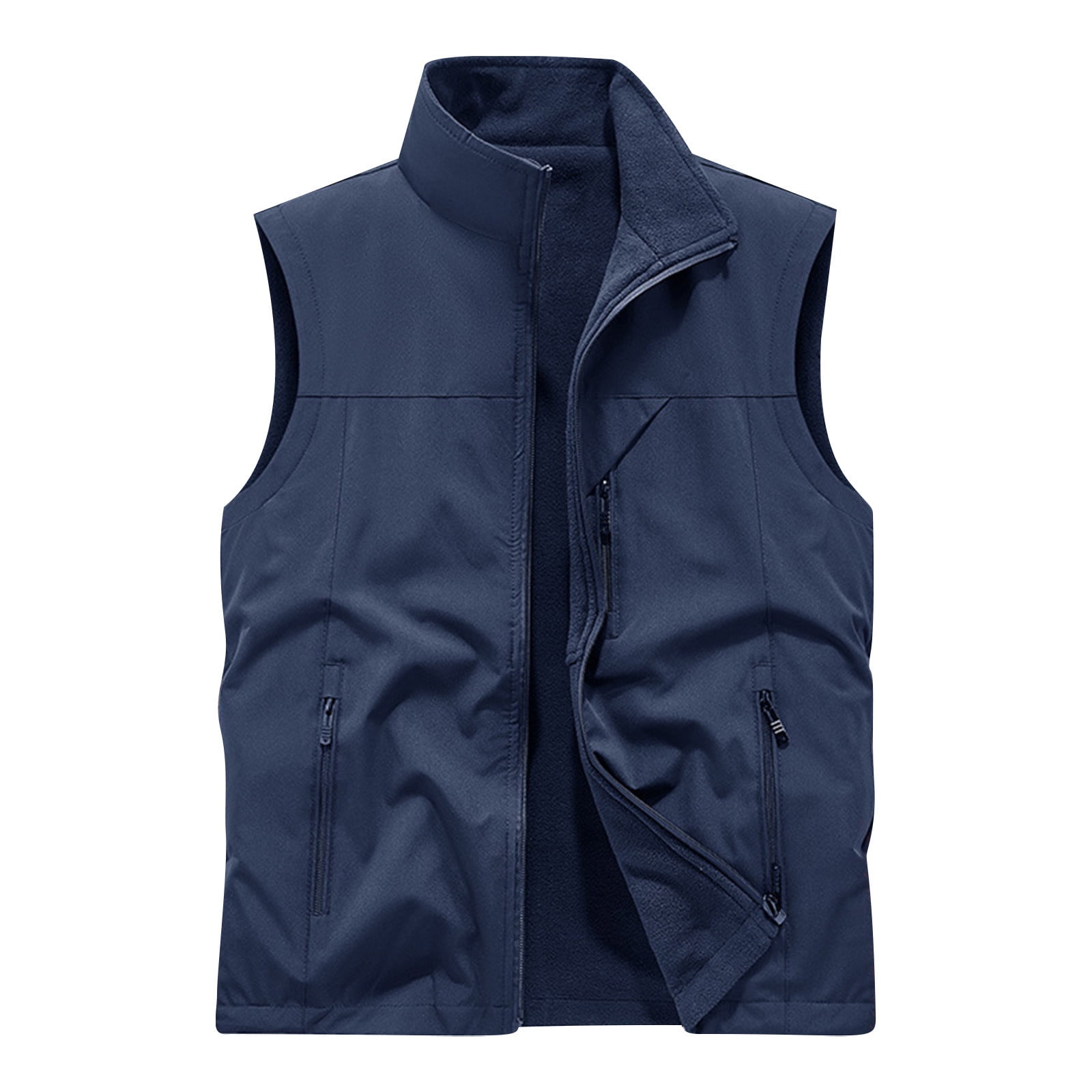 Xzbqbs Men's Windproof Lightweight Golf Vest Outerwear with Pockets Softshell Sleeveless Jacket for Running Hiking Sports Workout