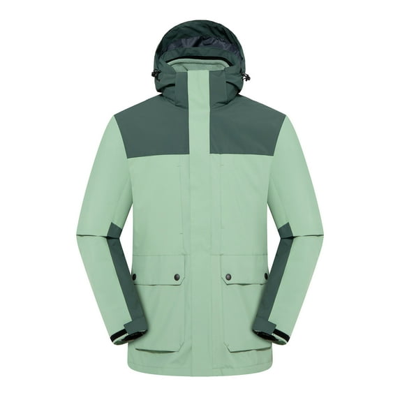 Xzbqbs Men's Winter Skiing Jacket 3 in 16 Waterproof Warm Snow Fleece Lined Rain Coats Windproof Outdoor Hiking Detachable Jacket