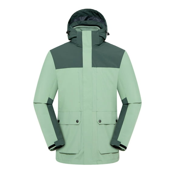Xzbqbs Men's Winter Skiing Jacket 3 in 18 Waterproof Warm Snow Fleece Lined Rain Coats Windproof Outdoor Hiking Detachable Jacket