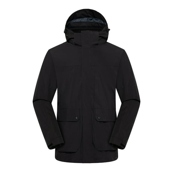 Xzbqbs Men's Winter Skiing Jacket 3 in 2 Waterproof Warm Snow Fleece Lined Rain Coats Windproof Outdoor Hiking Detachable Jacket