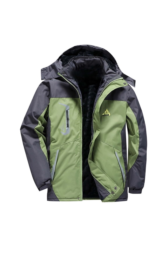 Men's Winter Skiing Jackets Water Resistant Fleece Thickened Hooded Raincoats Mountain Waterproof Windproof Rain Jacket