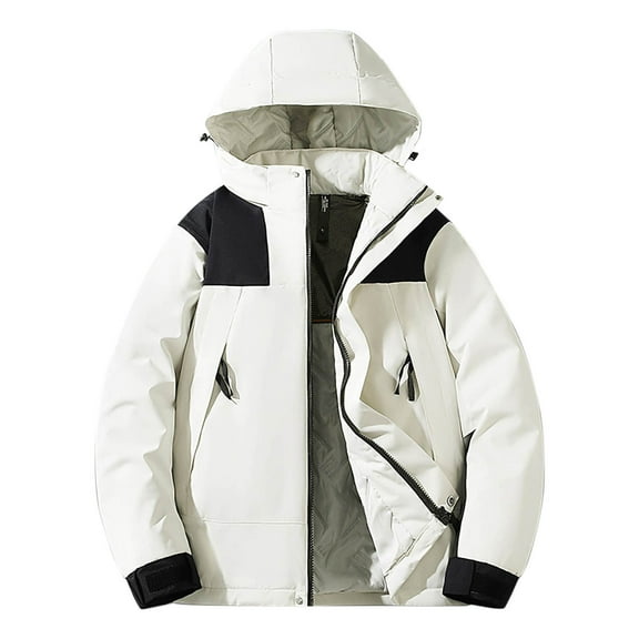 Xzbqbs Men's Winter Skiing Jackets Water Resistant Warm Coats Insulated Thermal Snowboard Jacket Casual Parka Raincoat with Hood