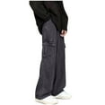 thumbnail image 1 of Xzbqbs Mens Baggy Cargo Jeans Wide Leg Hip Hop Jeans Streetwear Loose Fit Straight Denim Pants Elastic Waist Drawstring Pants, 1 of 3