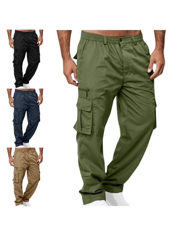 Mens Cargo Work Pants Durable Tactical Quick Dry Pants Outdoor Water Resistant Hiking Construction Pants with Multi Pockets