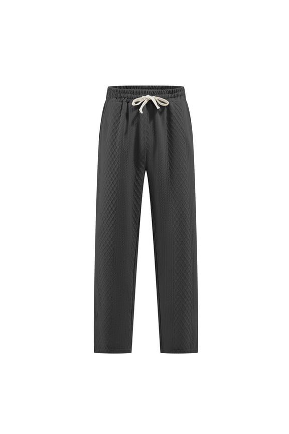 Mens Casaul Sweatpants Jacquard Straight Classic Fit Joggers Pants Elastic Waist Drawstring Sweatpants Workout Running Pants