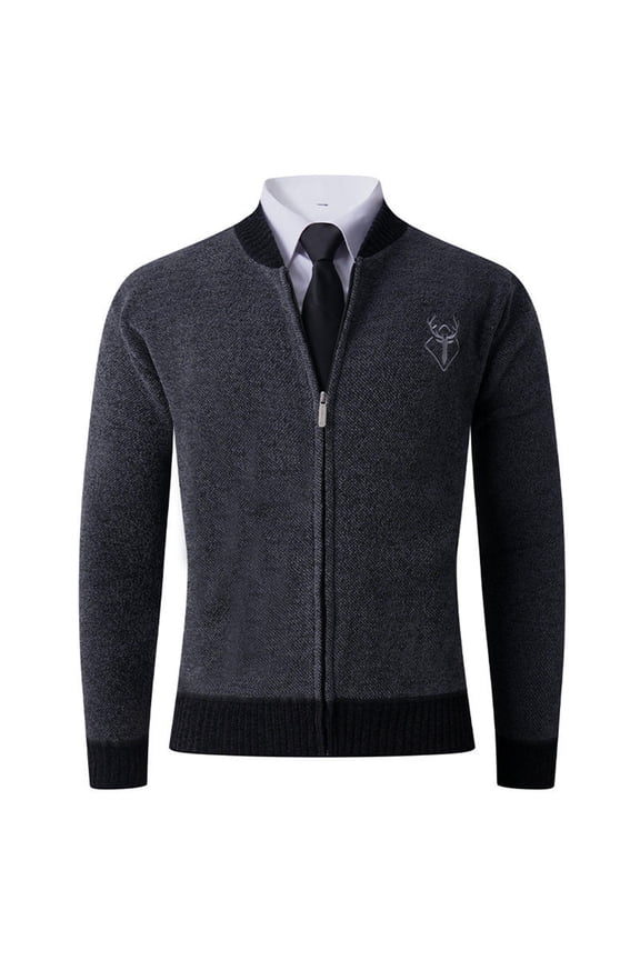 Mens Casual Full Zip Cardigan Sweaters Cable Knit Jacket Sweater Men Fleece Warm Slim Fit Long Sleeve Lightweight Jackets