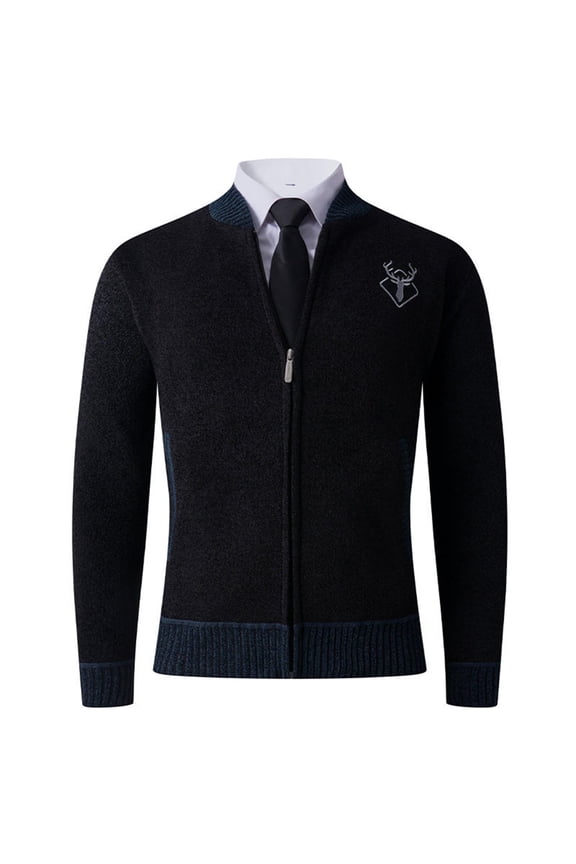 Mens Casual Full Zip Cardigan Sweaters Cable Knit Jacket Sweater Men Fleece Warm Slim Fit Long Sleeve Lightweight Jackets