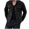 thumbnail image 1 of Xzbqbs Mens Casual Jacket Suede Button Down Slim Jacket Long Sleeve Lapel Jackets Quilted Shacket Lightweight Jacket with Pockets, 1 of 4