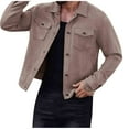thumbnail image 1 of Xzbqbs Mens Casual Jacket Suede Button Down Slim Jacket Long Sleeve Lapel Jackets Quilted Shacket Lightweight Jacket with Pockets, 1 of 4