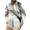thumbnail image 1 of Xzbqbs Mens Casual Long Sleeve Polo Shirt Quarter Zipper Printed Lapel Pullover Tops Classic Fit Fashion Soft Golf Shirts for Men, 1 of 5