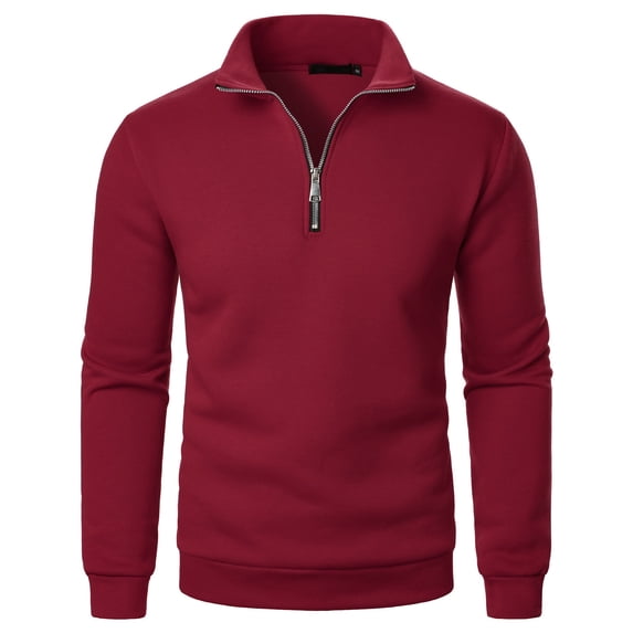 Xzbqbs Mens Casual Long Sleeve Shirt Quarter Zip Slim Fit Lightweight Pullover Sweatshir Solid Color Lapel Tops Shirts for Men