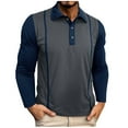 thumbnail image 1 of Xzbqbs Mens Casual Polo Shirts Classic Long Sleeve Basic Button T-Shirt Lightweight Cotton Pullover Tops Dress Golf Shirt for Men, 1 of 7