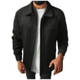 thumbnail image 1 of Xzbqbs Mens Casual Shacket Lightweight Button Down Jackets Fashion Classic Fit Shirt Jacket Turn Down Collar Jackets with Pockets, 1 of 7