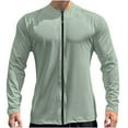 thumbnail image 1 of Xzbqbs Mens Casual Shirts Long Sleeve Full Zipper Muscle Fit Quick Dry Pullover Lightweight Solid Color Sports Fitness Shirts, 1 of 3