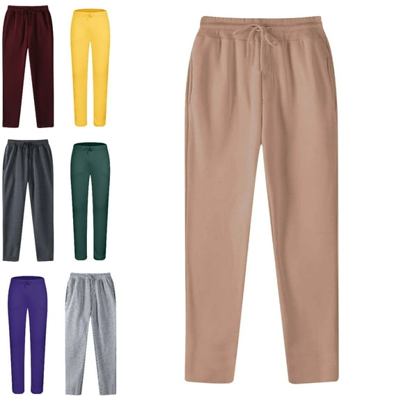 Xzbqbs Mens Casual Sweatpants Elastic Waist Drawstring Tapered Pants Hiking Joggers Athletic Trousers Straight Sweatpants for Men