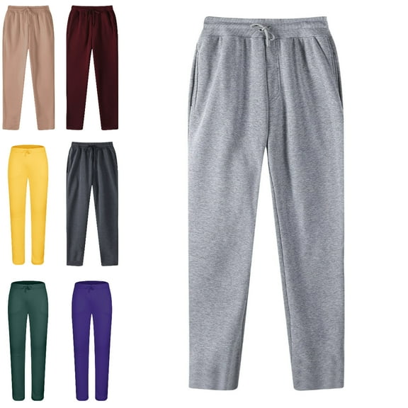 Xzbqbs Mens Casual Sweatpants Elastic Waist Drawstring Tapered Pants Hiking Joggers Athletic Trousers Straight Sweatpants for Men